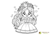 Omaľovanka Princezná so zmrzlinou na vytlačenie Princezná so zmrzlinou - omaľovanka na vytlačenie