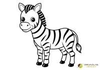 Omaľovanka Zebra na vytlačenie Zebra - omaľovanka na vytlačenie