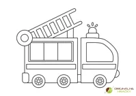 Omaľovanka Hasičské auto pre deti Hasičské auto - omaľovanka pre deti