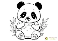 Omaľovanka Panda pre deti Panda - omaľovanka pre deti