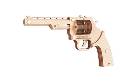Woodcraft Drevené 3D puzzle Zbraň na gumičky Revolver
