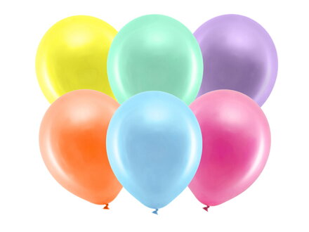 Balóny 30 cm metalické, mix: 10 ks